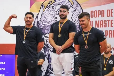 Fernando Regueira en el podio de la Copa de España